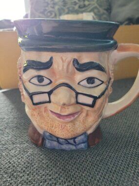 Vintage Toby Mug COLONIAL MAN WITH GLASSES . OCCUPIED JAPAN Ceramic Jug Pitcher